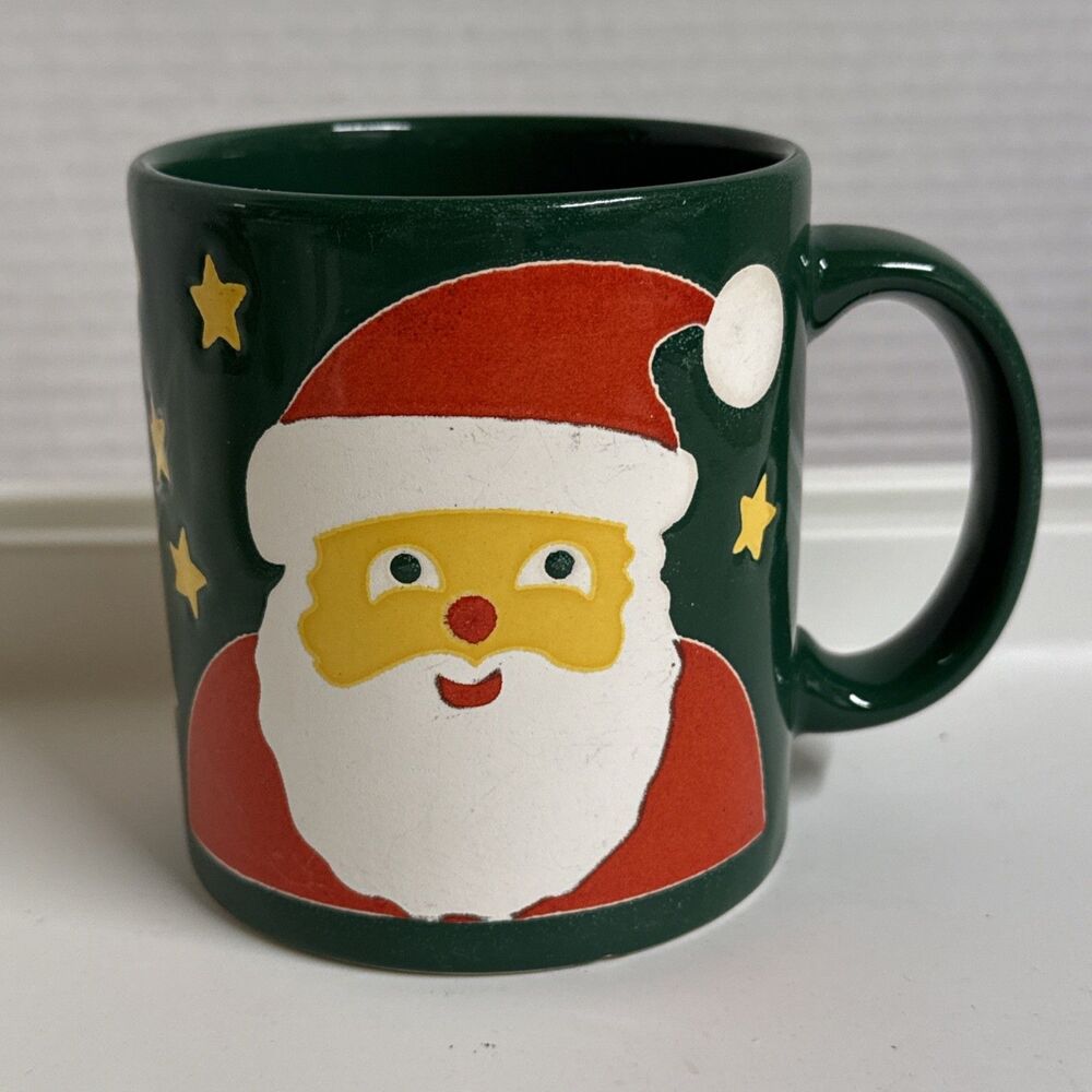 VTG Waechtersbach Green Santa Claus Mug Germany  Rare Retired Saint Nicholas